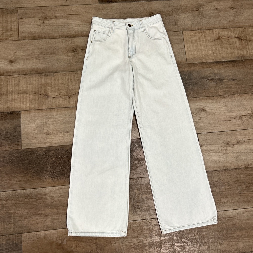 Enza Costa slouchy straight leg jeans in bleach - Picture 3 of 8